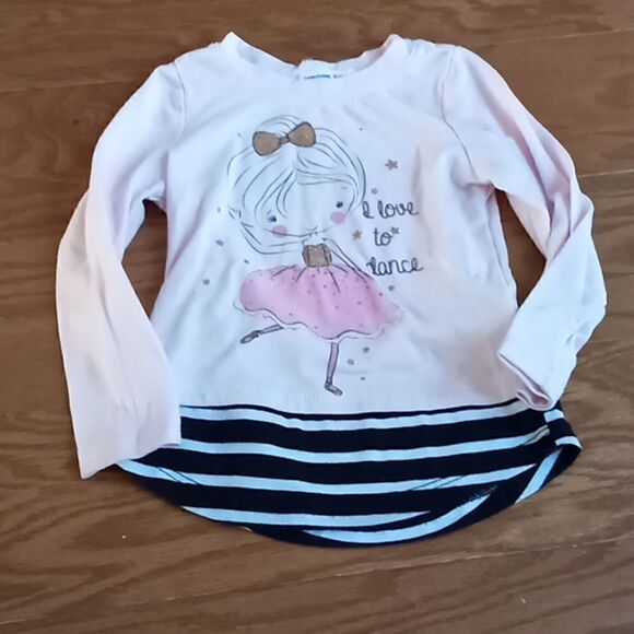 BEAUTEES LONG SLEEVE T I love to dance in pink - Picture 1 of 5